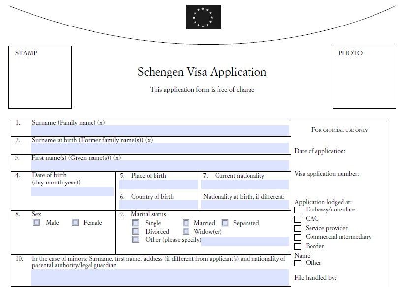 How to Fill Schengen Visa Application Form Step By Step Visa Bookings