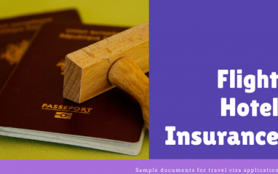 Sample flight reservation, hotel accommodation proof and insurance for visa application