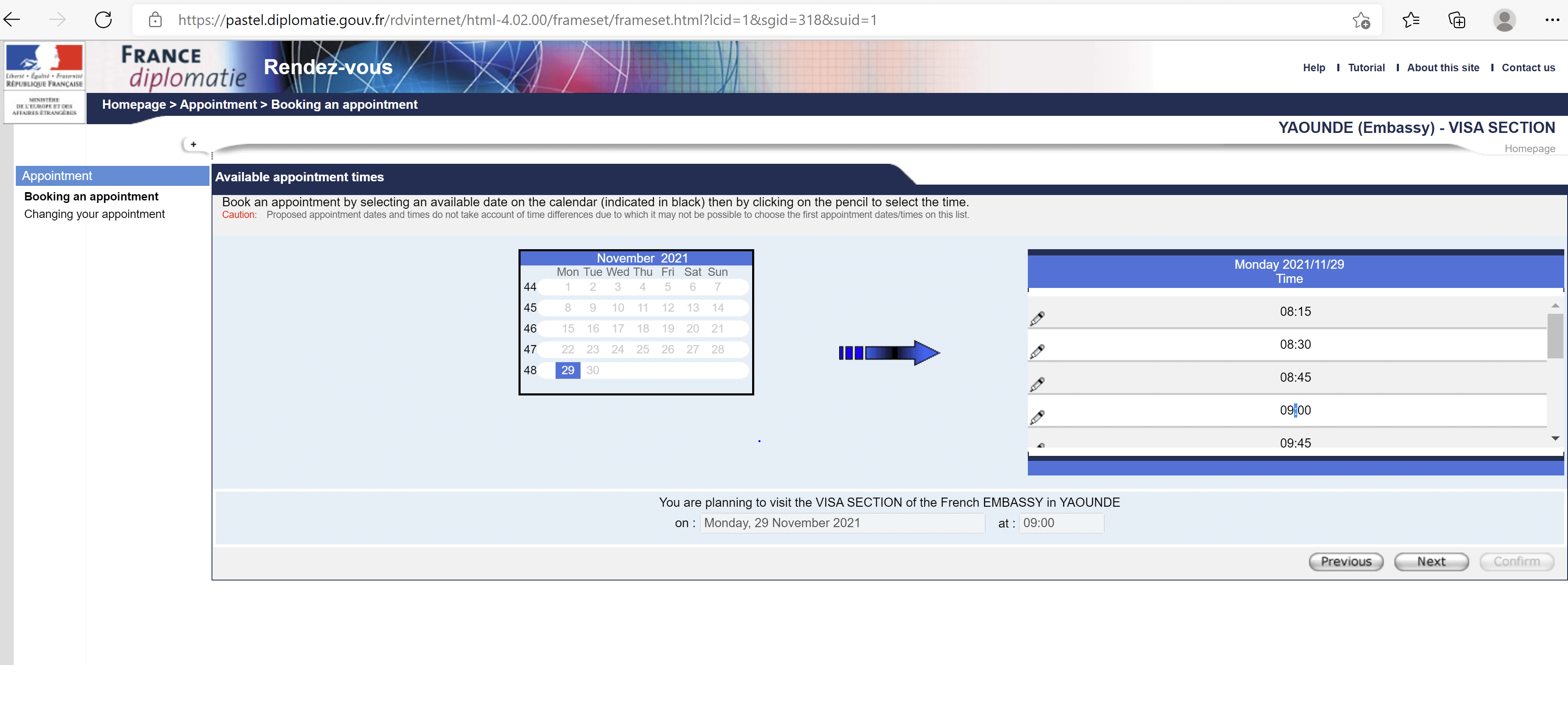 France-embassy-Yaonde-Booking-appointment-process